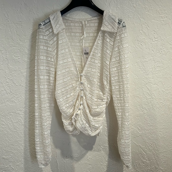 Anthropologie sheer button up top - Picture 1 of 4